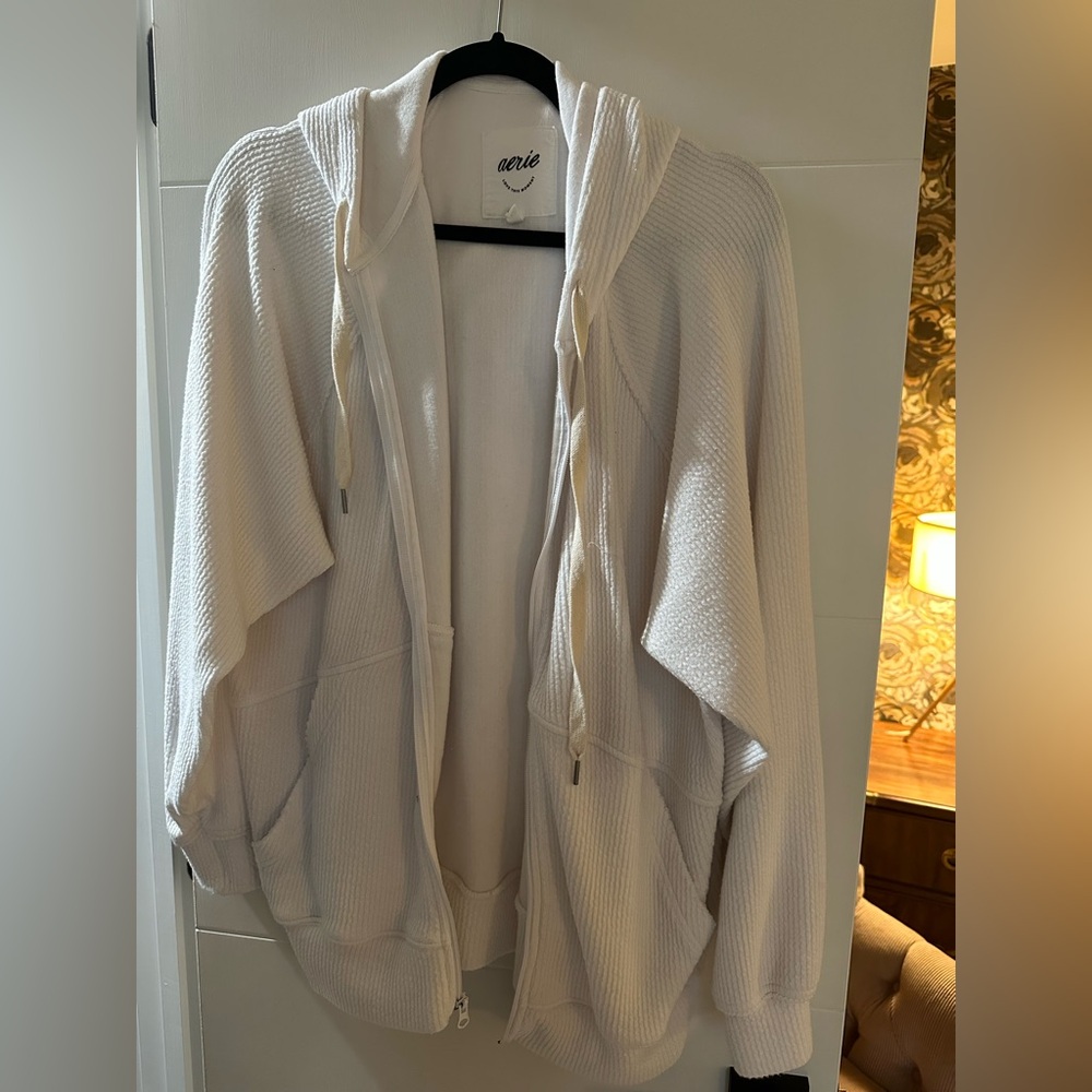 Aerie White Knit Cardigan